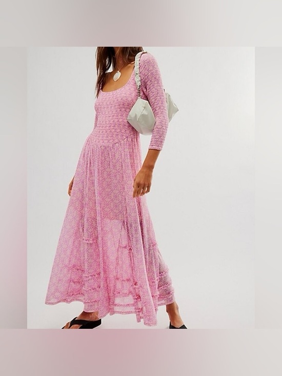 Free People Dresses & Skirts - Free People It's Fate Longsleeve Midi Dress in the 'Lilac Combo' colorway, NWT
